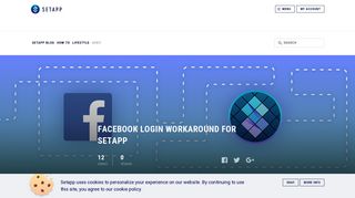 Facebook login workaround for Setapp