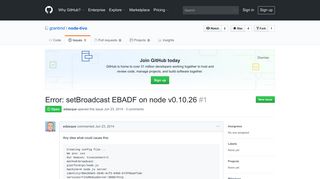Error: setBroadcast EBADF on node v0.10.26 · Issue #1 · grantmd ...