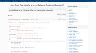 Java Code Examples java.net.DatagramSocket.setBroadcast