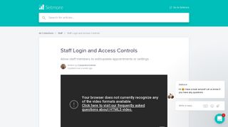 Staff Login and Access Controls | Support - Setmore: Free Online ...