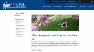 Allow Someone Else to View and Pay Your Bill - Seton Hall University