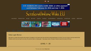 Daily Login Bonus – Settlers Online Wiki