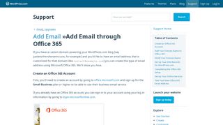 Add Email through Office 365 — Support — WordPress.com