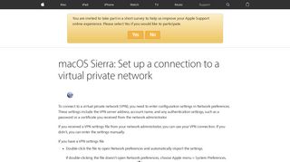 macOS Sierra: Set up a connection to a virtual private network