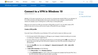 Connect to a VPN in Windows 10 - Windows Help - Microsoft Support