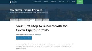 Your First Step to Success with the Seven-Figure Formula - Agora ...