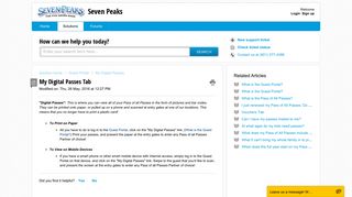 My Digital Passes Tab : Seven Peaks