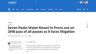 Seven Peaks Water Resort in Provo not on 2018 pass of all passes as ...