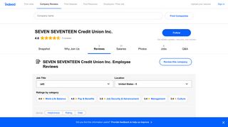 Working at SEVEN SEVENTEEN Credit Union Inc.: Employee ... - Indeed