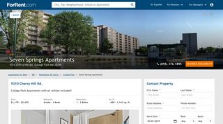 Seven Springs Apartments For Rent in College Park, MD - ForRent.com