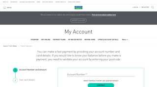 Faster Payment | My Account | Severn Trent Water