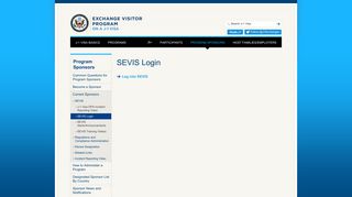 SEVIS Login | Program Sponsors | J-1 Visa