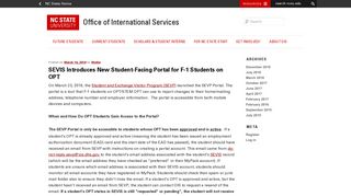 SEVIS Introduces New Student-Facing Portal for F-1 Students on OPT ...