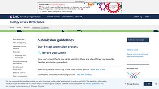 Biology of Sex Differences | Submission guidelines