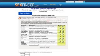 Stop receiving email from SEXfinder.com