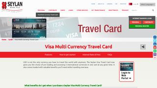 Visa Multi Currency Travel Card | Seylan Bank Sri Lanka