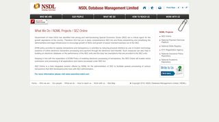 SEZ Online - NSDL Database Management Limited (NDML)