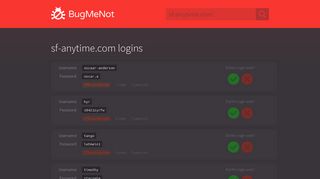 sf-anytime.com passwords - BugMeNot