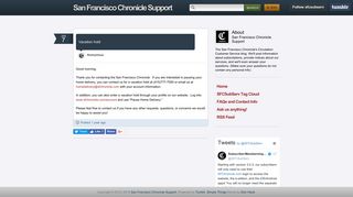 San Francisco Chronicle Support — Vacation hold