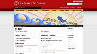 MyCCSF Mobile Home Page - City College of San Francisco