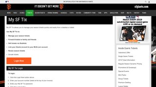 My SF Tix | San Francisco Giants - MLB.com