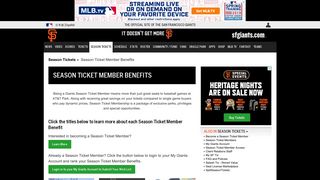 Season Ticket Member Benefits | SFGiants.com: stm