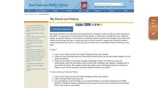 My Check-out History :: San Francisco Public Library