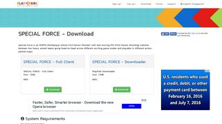 SPECIAL FORCE - Download Games - Playpark