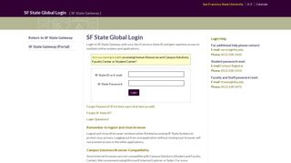 San Francisco State University - SF State Global Login