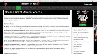 Member Access | Season Tickets | San Francisco Giants - MLB.com