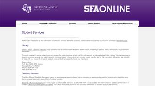 sfaonline | Student Services