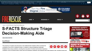 S-FACTS Structure Triage Decision-Making Aide - Fire Rescue