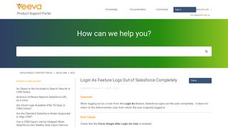 Login As Feature Logs Out of Salesforce Completely – Veeva Product ...