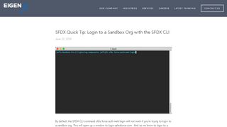 SFDX Quick Tip: Login to a Sandbox Org with the SFDX CLI — Eigen X
