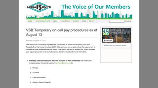VSB Temporary on-call pay procedures as of August 13 | CUPE 15