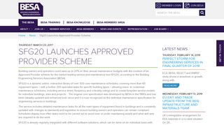 SFG20 launches approved provider scheme - The BESA