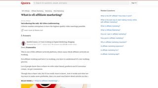 What is sfi affiliate marketing? - Quora