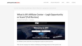 What Is SFI Affiliate Center - Legit Opportunity or Scam? [Full Review]