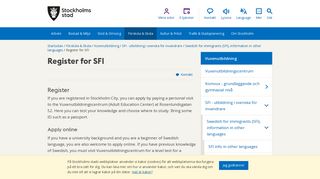 Register for SFI - stockholm.se