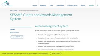 Award Management System | Science Foundation Ireland