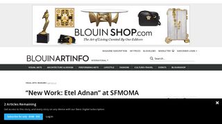 “New Work: Etel Adnan” at SFMOMA | BLOUIN ARTINFO
