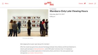 Members-Only Late Viewing Hours · SFMOMA