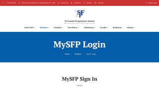 MySFP Login - St. Francis Preparatory School