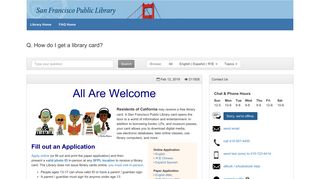 How do I get a library card? - FAQ - SFPL - FAQ