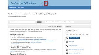 How do I renew my checked out items? Why can't I ... - SFPL - FAQ