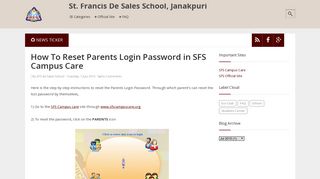 How To Reset Parents Login Password in SFS Campus Care | St ...