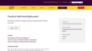 Faculty & Staff email (@sfsu.edu) | Information Technology Services