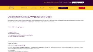Outlook Web Access (OWA) Email User Guide | Information ...
