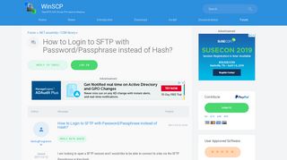 How to Login to SFTP with Password/Passphrase instead of Hash ...