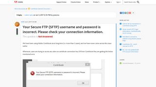 Your Secure FTP (SFTP) username and password is... | Adobe ...